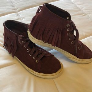 Vans Off the Wall  Suede fringed kids sneakers